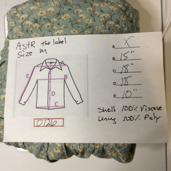 ASTR The Label Women's Top Size M Blue Ditsy Floral Babydoll Feminine Summer - Picture 7 of 7